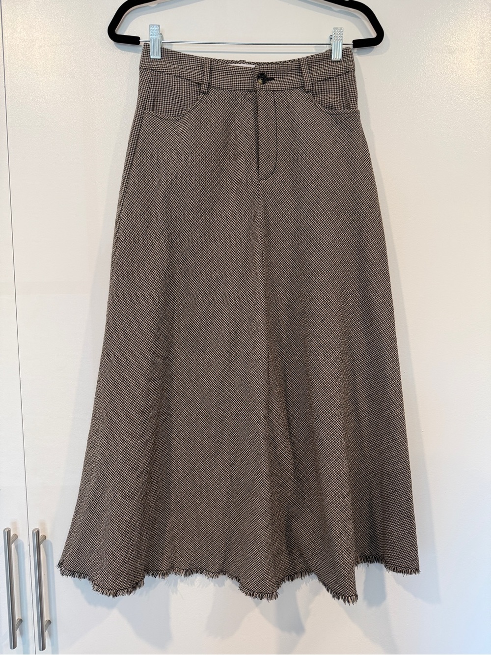 MANGO houndstooth maxi skirt